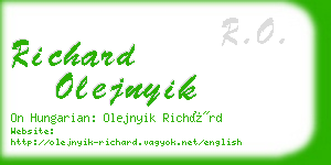 richard olejnyik business card